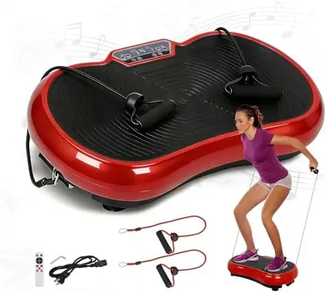

Pro Vibration Plate Exercise hine - Whole Body Workout Vibration Fitn Platform Fit Massage Workout Trainer w/Loop Bands