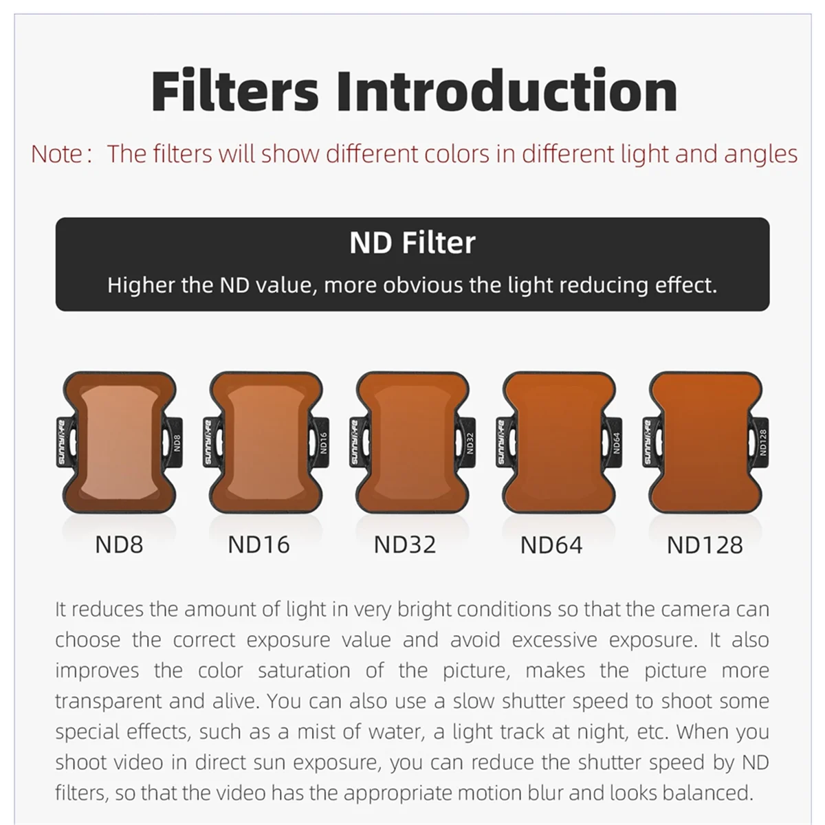 M86K لـ AVATA 2 ND مجموعة مرشح MCUV Filter ND 8 16 32 64 مجموعة مرشحات الملحقات لـ AVATA 2 B