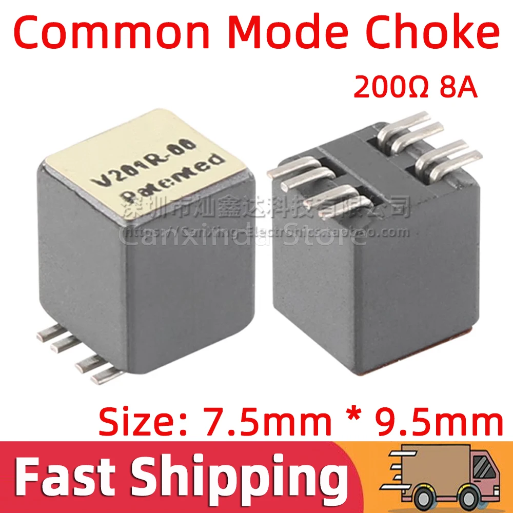 

5pcs SMT SMD Common Mode Choke Coil Inductor Impedance 200Ω 8A High Current Signal Filter Magnetic Ring CM3032V201R-10 V201R-10