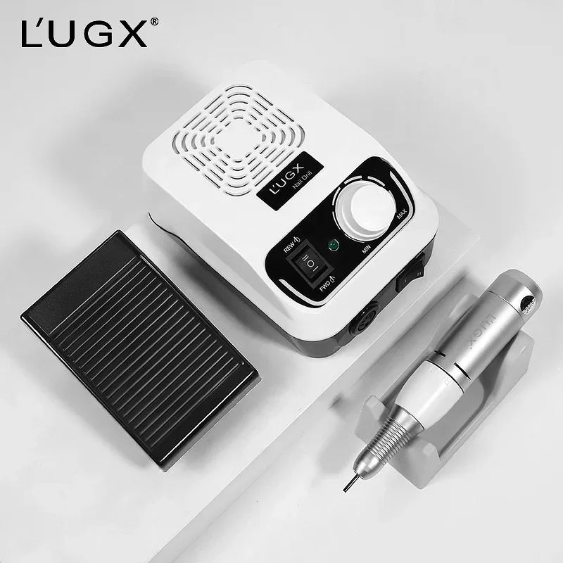 Lugx-Perceuse à ongles électrique professionnelle, polisseuse pliable, salon de manucure, OEM, rosée, CE, ROSH, 35000