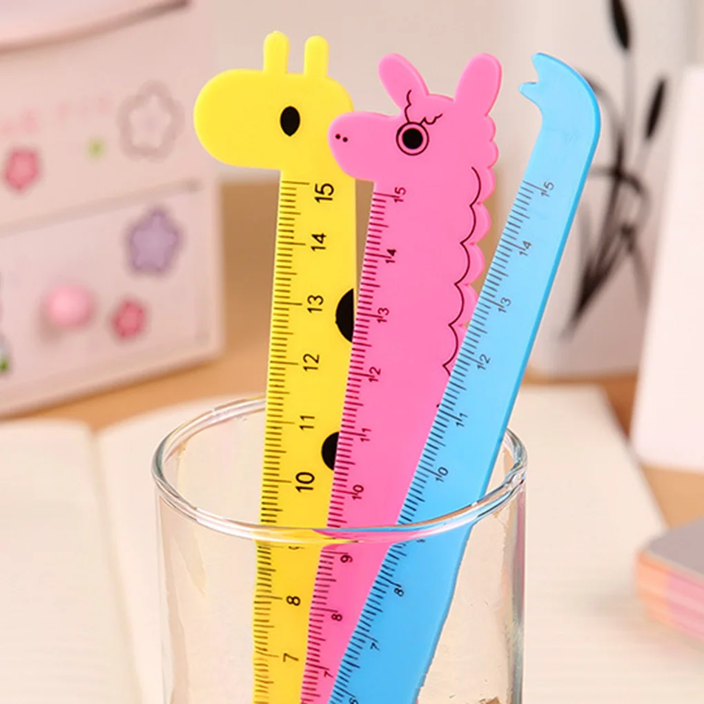 Elephant Alpaca Giraffe Student Plastic Ruler Painting Drawing Cartoon Animal Straight Ruler