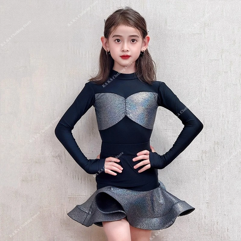 

Rumba Tango Samba Salsa Latin Dance Costume Girls Latin Practice Dress Girls Dancing Dress Competition Ballroom Dress Standard