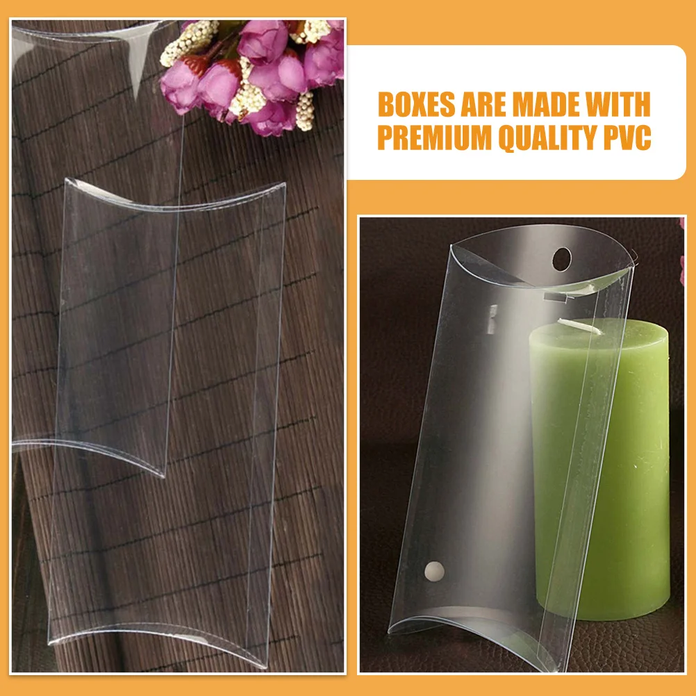 

25Pcs 9x7x2.5cm Clear PVC Wedding Candy Boxes Transparent Pillow Shape Party Favors Chocolate Gift Containers Candy Container