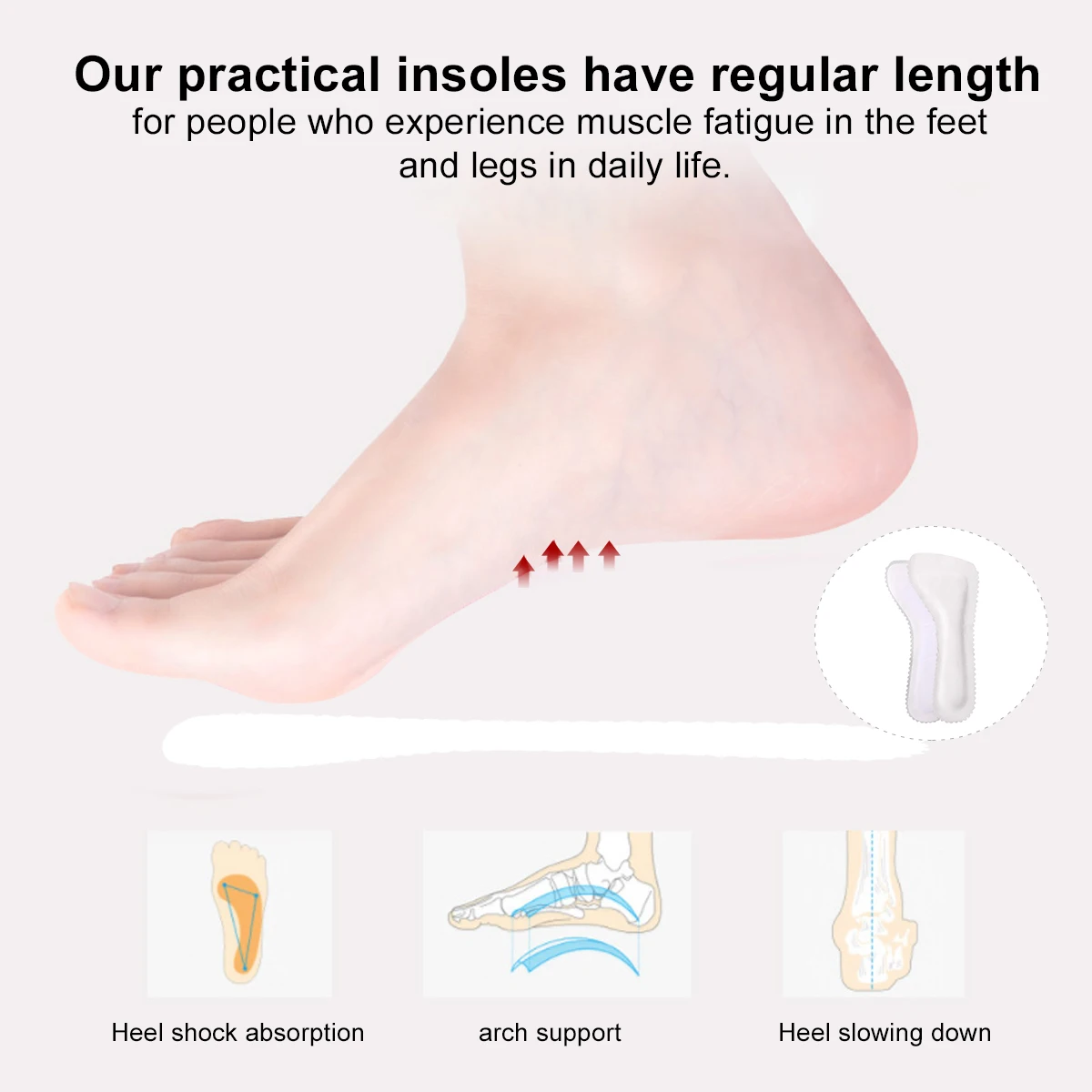 

1 Pair Anti-Slip Heel Pads Women High Heels Durable Shoe Insoles With Cushion Support For Sweat Absorbing
