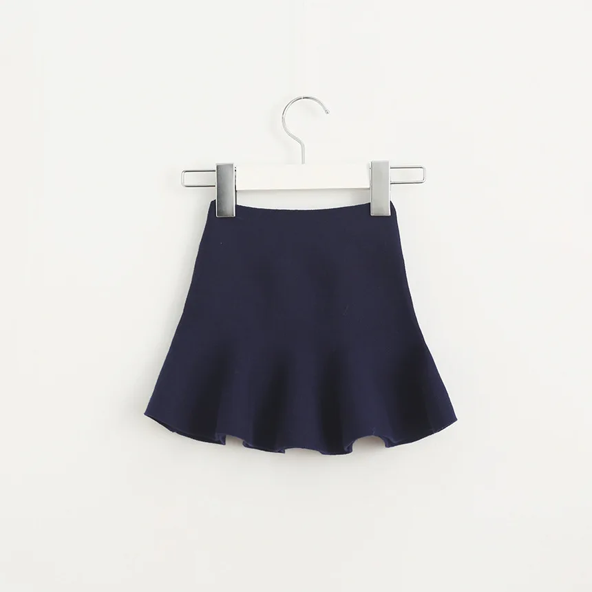 New Toddler Girls Trumpet Skirts 2023 Spring Autumn Quality Solid Color Knitted Petal Skirts for  2-8 Years Kids Fashion Outfit