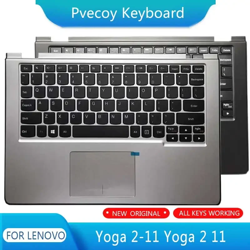

New For Yoga 2-11 YOGA2 11 Laptop Palmrest Case Keyboard US English Version Upper Cover