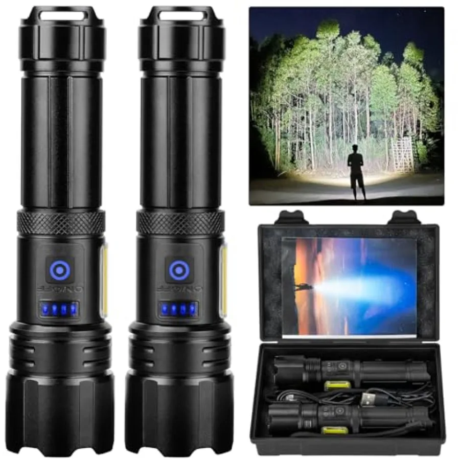 

【New model】Flashlight LED Rechargeable Flashlights High Lumens 99 000 LM Super Bright Powerful Flashlight High Powered Flash Li