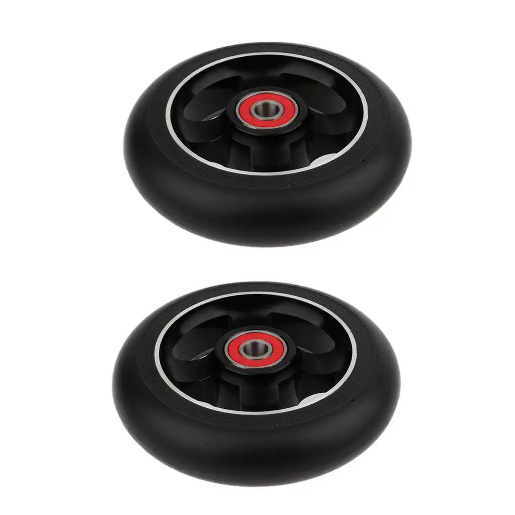 Ruedas de repuesto para patinete Kick/Scooter, 2 piezas, 100mm, con rodamientos y bujes