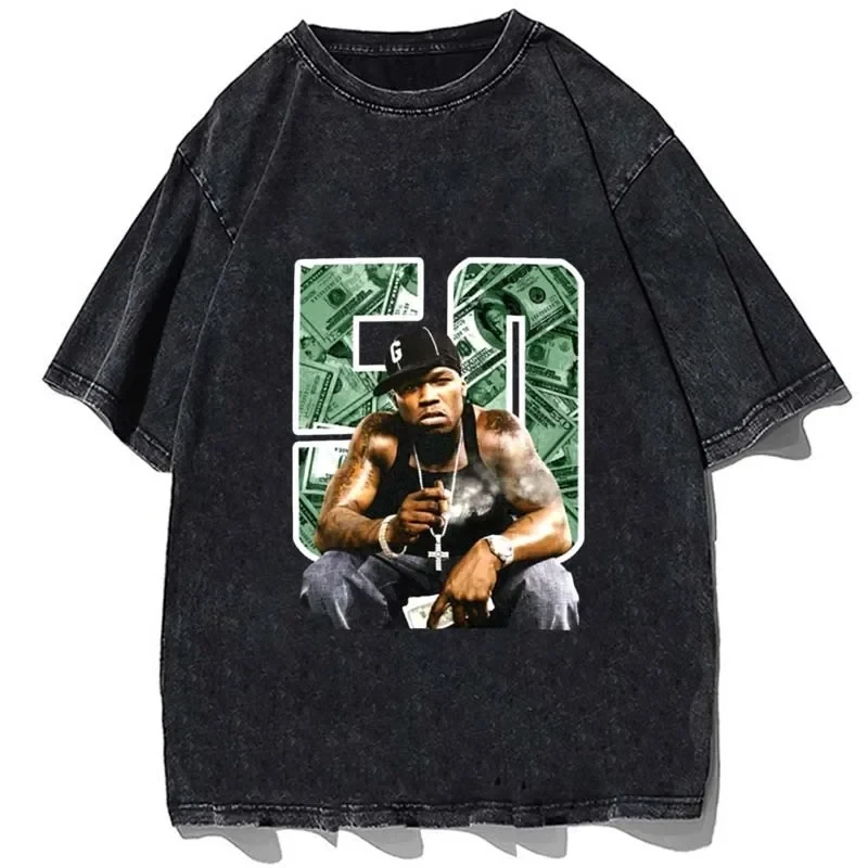 

Rapper 50 Cent Tshirt High Quality Cotton Summer T-shirt Short Sleeve Graphics Shirt Casual Loose Oversize Tees Streetwear Tops