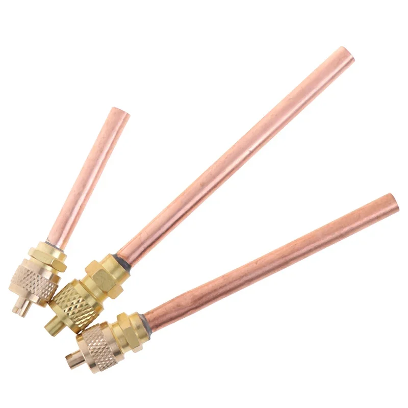 5 Piece Service/Access Valve 1/4" SAE 1/4" OD 4" Stem Strong Core AC Air Conditioner Refrigeration Access Valve New