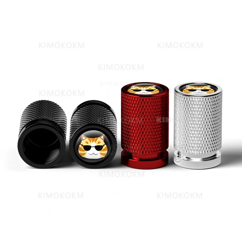 4PCS/set Aluminum Alloy Cat Tire Valve Caps Airdust Waterproof Tyre Rim Cover For  Automobiles Bikes Motorcycles Car Accessories