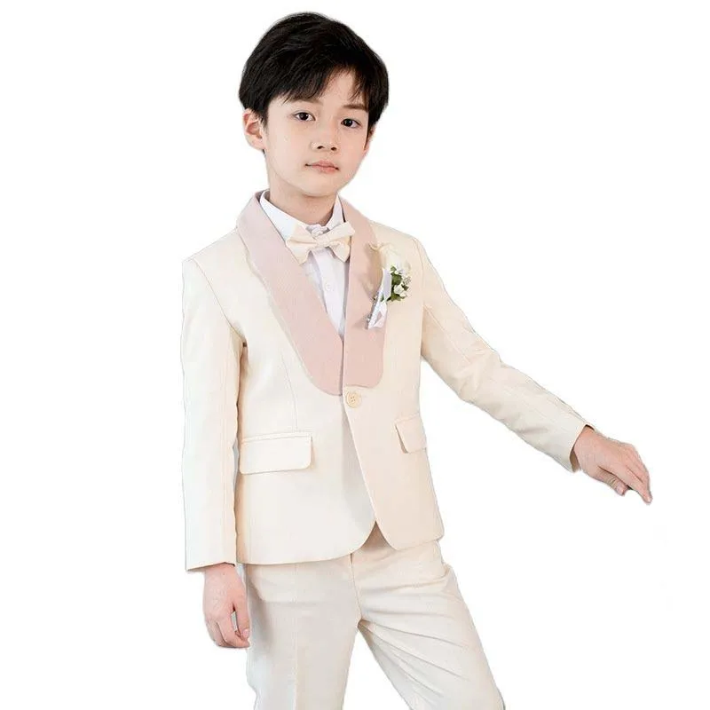 Children Luxurious Groom Photograph Dress Kids Beaufitul Birthday Suit Boys Formal Host Wedding Party Performance Tuxedo Wear