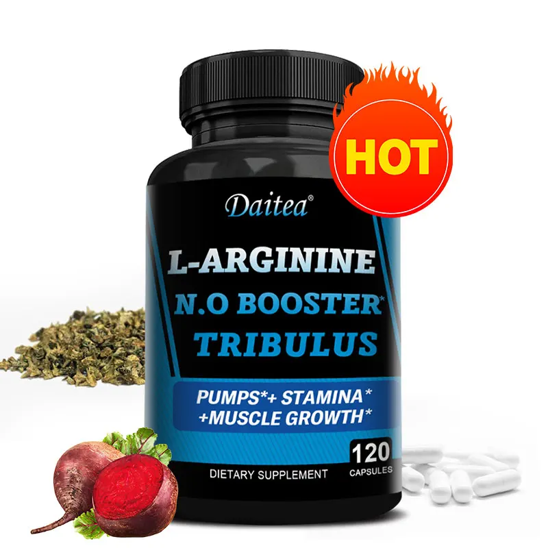 Arginine Capsules Vitamin and Mineral Booster Tablets, Daily Sports Supplement, Men's Energy, Muscle Mass, Endurance