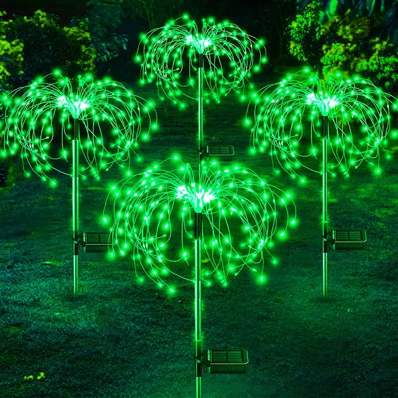 NONE LED Solar Feuerwerk Lichter Garten Dekoration Lichterkette Wasserdichte Outdoor Löwenzahn Rasen Lampe für Garten Landschaft Rasen Dekor 5