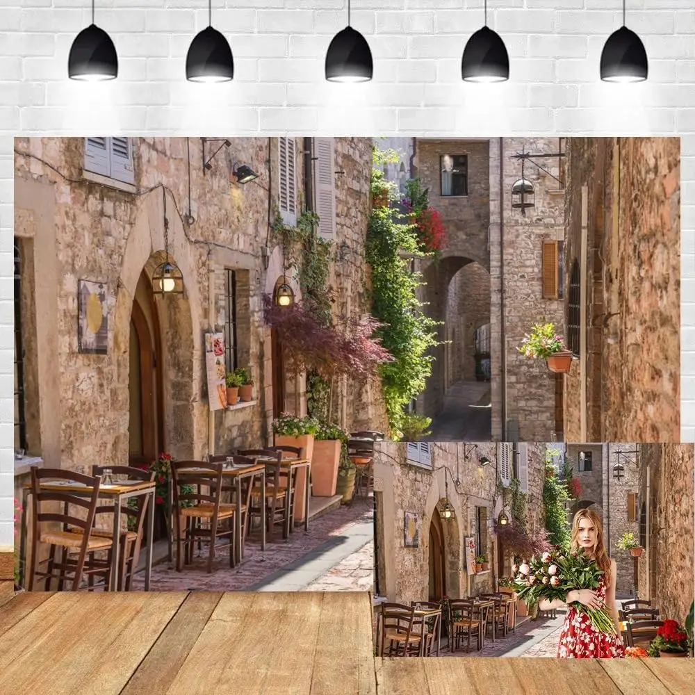 

Photography Background Italian Wedding Backdrop European Travel Vintage Buildings Honeymoon Graduation Vacation Photo Banner