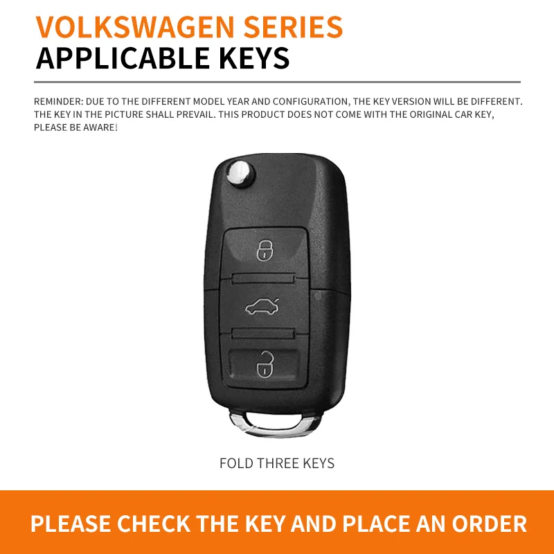 Car Key Case Cover Key Holder with Keychain for VW Volkswagen Jetta Beetle Tiguan Soft TPU Full Covers Protector Golf Passat GTI
