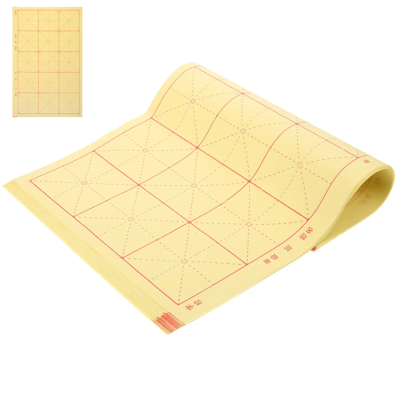

90 Sheets Thick Raw Paper Calligraphy Practice 8 Size 15 Grids 3 Books Chinese Xuan Rice Paper H writing Writing Art Supplies
