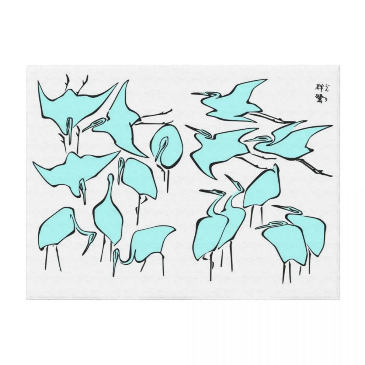 

Cranes from Quick Lessons in Simplified Drawing Throw Blanket Sofa Warm Designers Decorative Throw Blankets