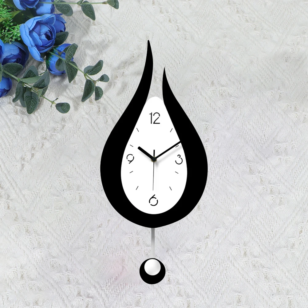 

Acrylic Wall Clock Artistic Water Shape Drop Swinging Wonderful Minimalist