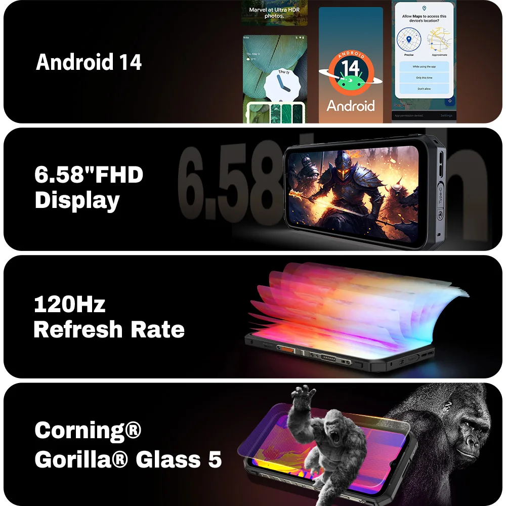 Ulefone Power Armor 18T Ultra 5G Rugged Smartphone，Dimensity 7050，512GB ROM +24GB RAM ，THERMAL BY FLIR®,Android  14，108MP