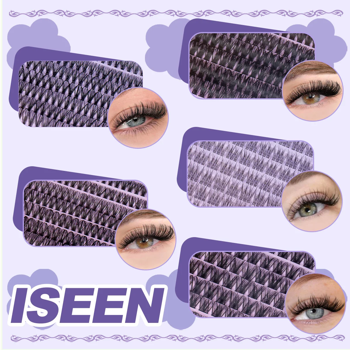 ISEEN لتقوم بها بنفسك طقم تمديد الرموش مجموعات الرموش مع فرشاة الماسكارا السندات وختم لاش مزيل الصمغ لاش الملقط DIY بها بنفسك #2