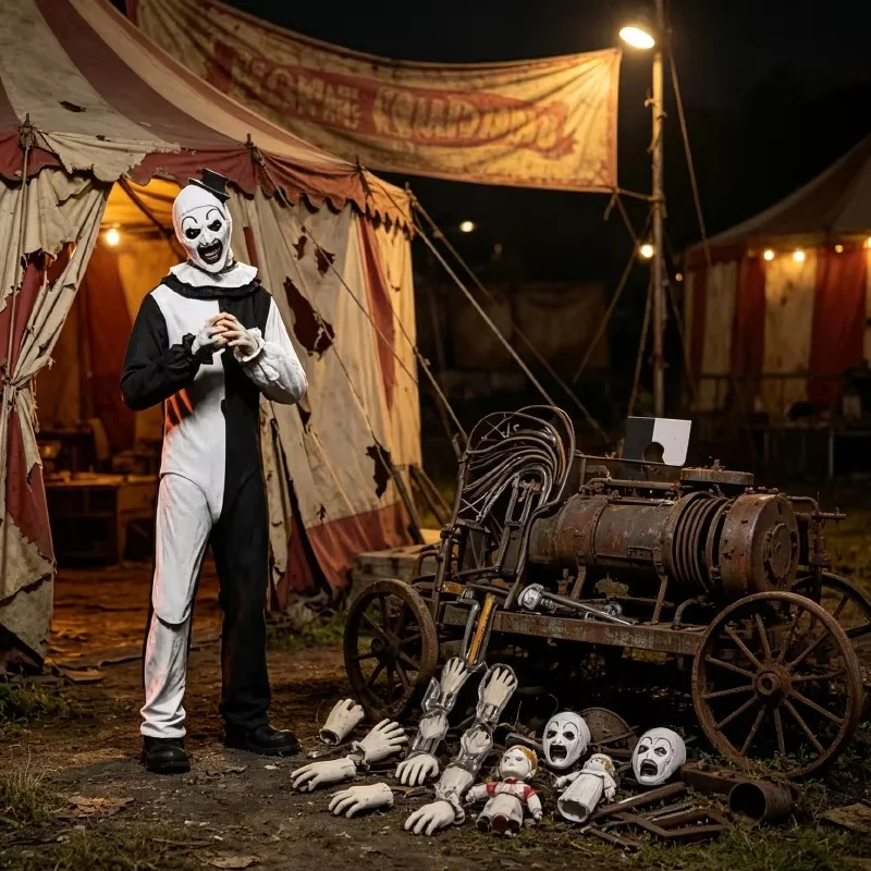 Original Damien Leone's Terrifier Art The Clown Figurine 7-Inch Movie Action Figure Collectible Movable Model Doll Ornament