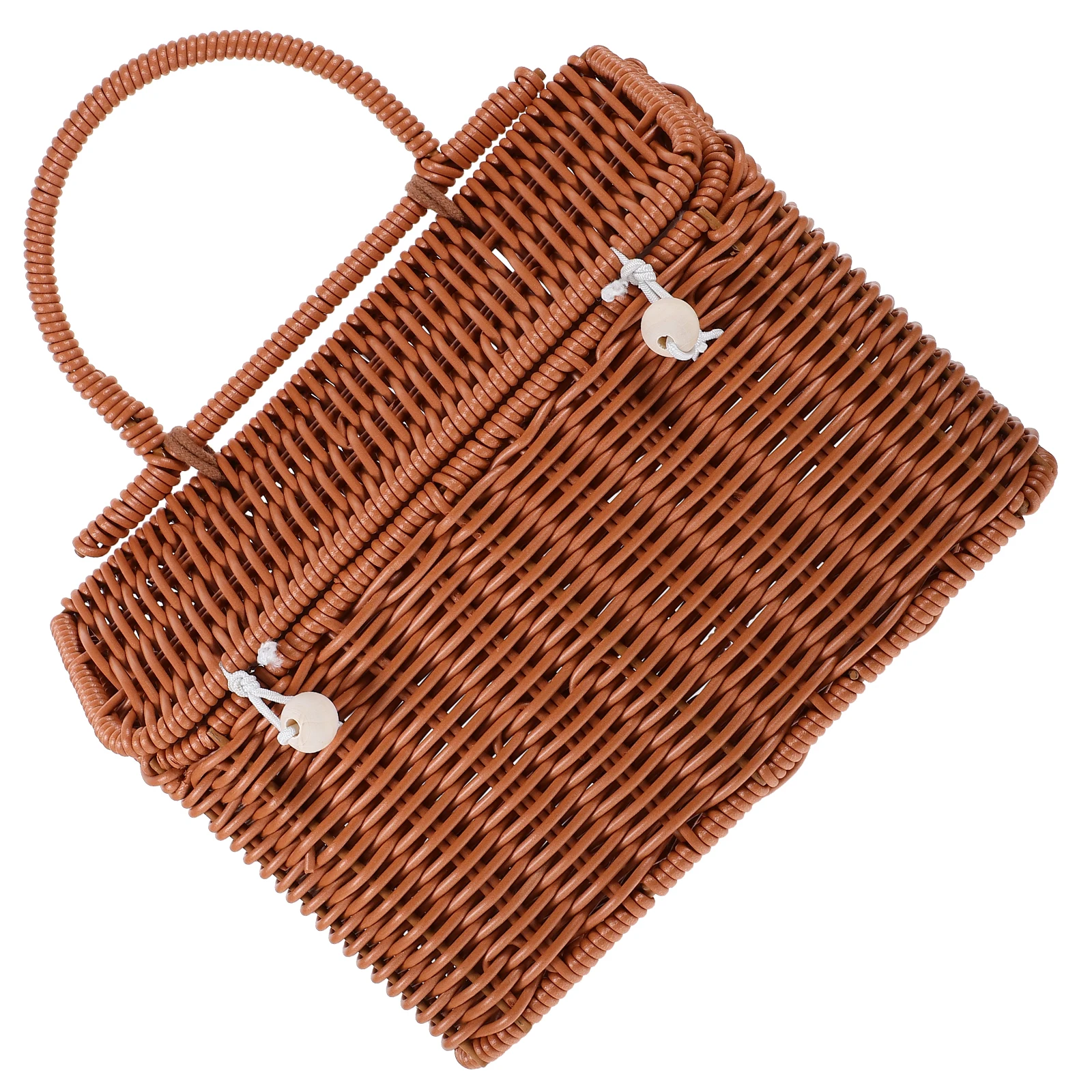 

Candy Box Gifts Brown Woven Basket Purse 24x14x18CM Tote Handbags Women Summer Party Favor Gift Packaging Boxes Bags