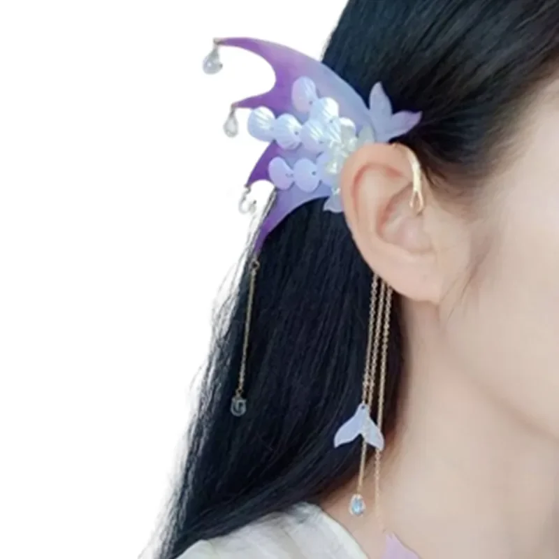 

Purple Mermaid Ear Ornaments For Female Mermaid Cosplay Headwear Masquerade Carnival Halloween Dress Up