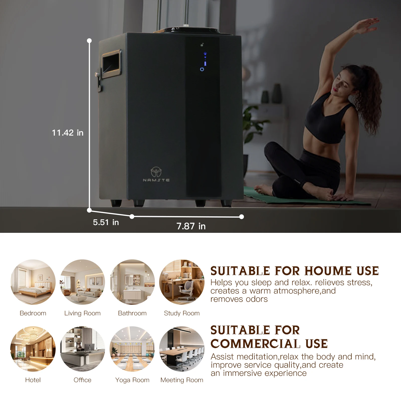 NAMSTE Bluetooth Wifi Diffuser Aroma Profissional Fragrance Scent Home Appliance HVAC Essential Oil Aroma Diffuser Air Freshener