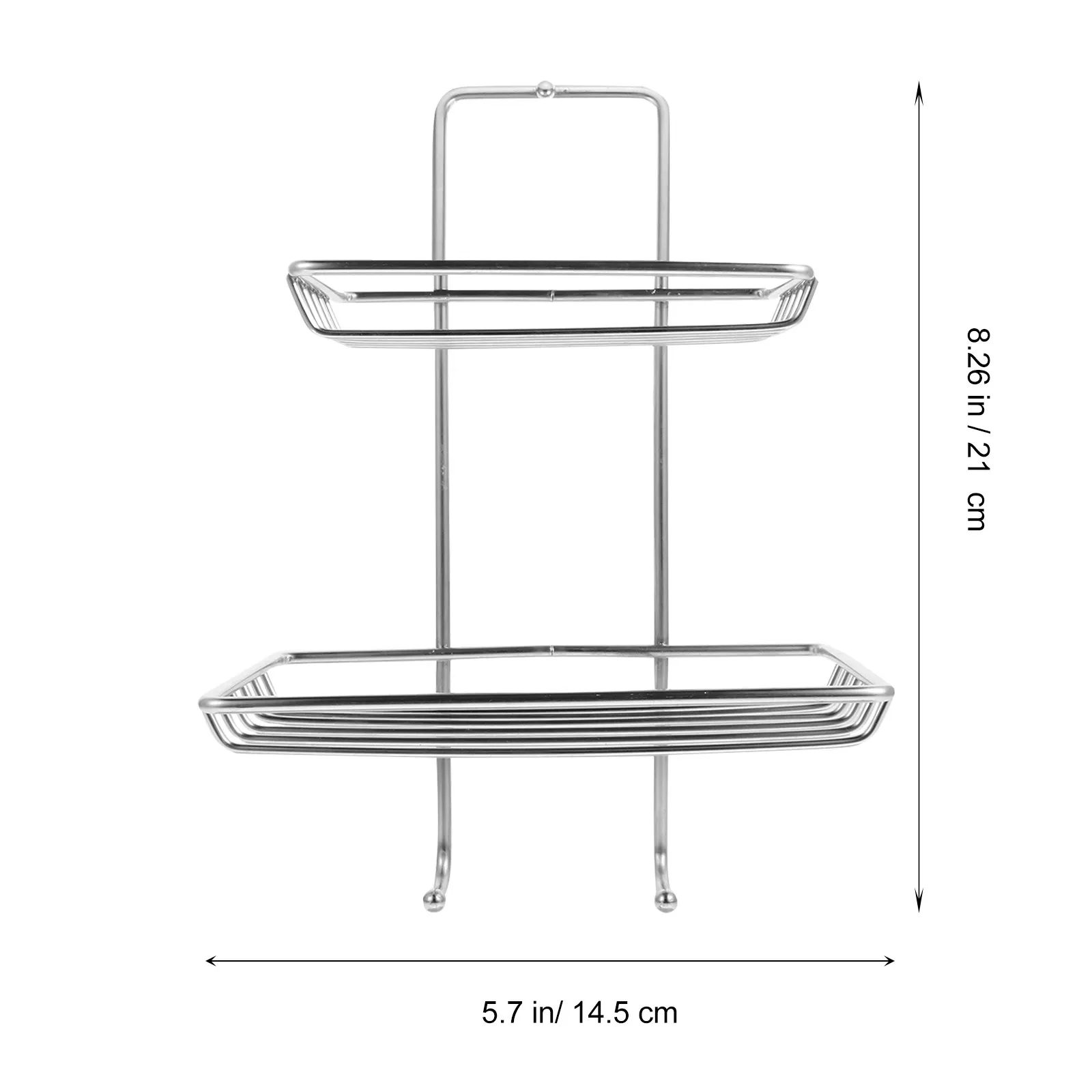 Punch-Free Stainless Steel Double-Deck Soap Dish Holder with Super Strong Suction Cup Draining Hollow Design for Kitchen