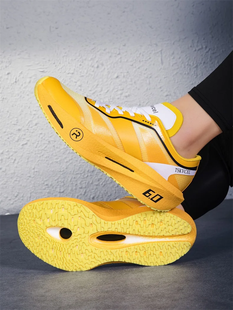 Carbon-Platten-Laufschuhe für Marathon-Rennen, Leichte Atmungsaktive Athletische Wettkampf-Sportschuhe für Männer und Frauen – Detail 16