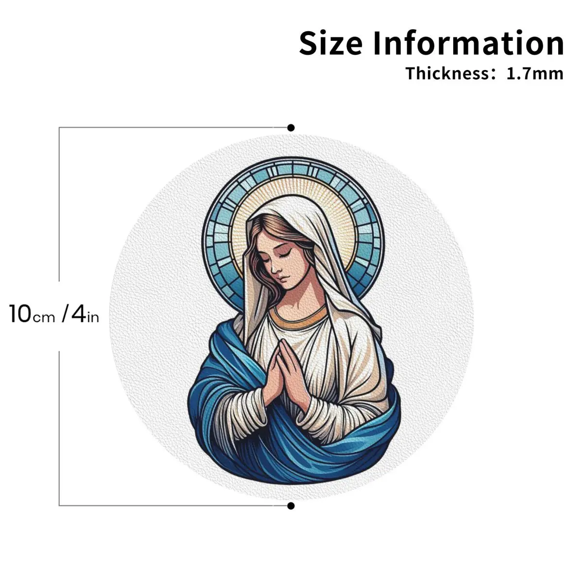 Virgin Mary Pray For Us Catholic Coasters PVC Leather Placemats Non-slip Coffee Mats for Decor Home Dining Pads Set of 6