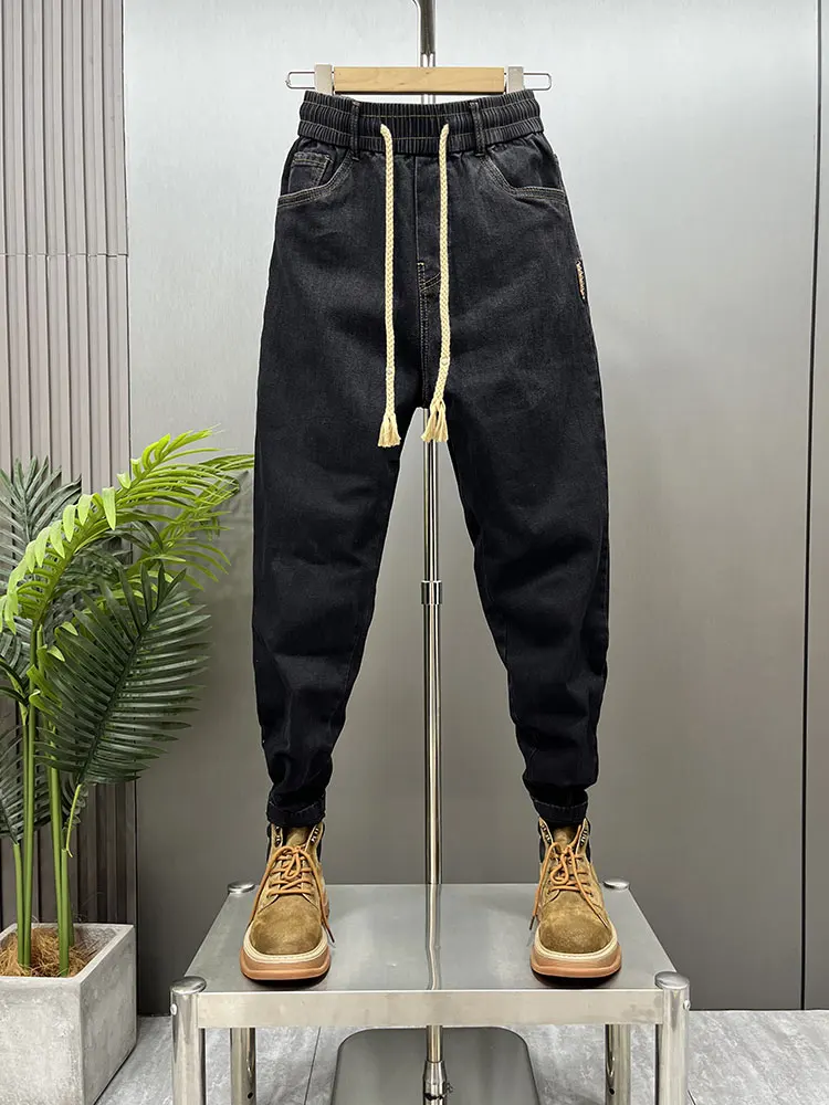 

Джинсы Bla Harlan: Мужские повседневные брюки-харланы свободного кроя для молодежи, осенне-зимние, износостойкие