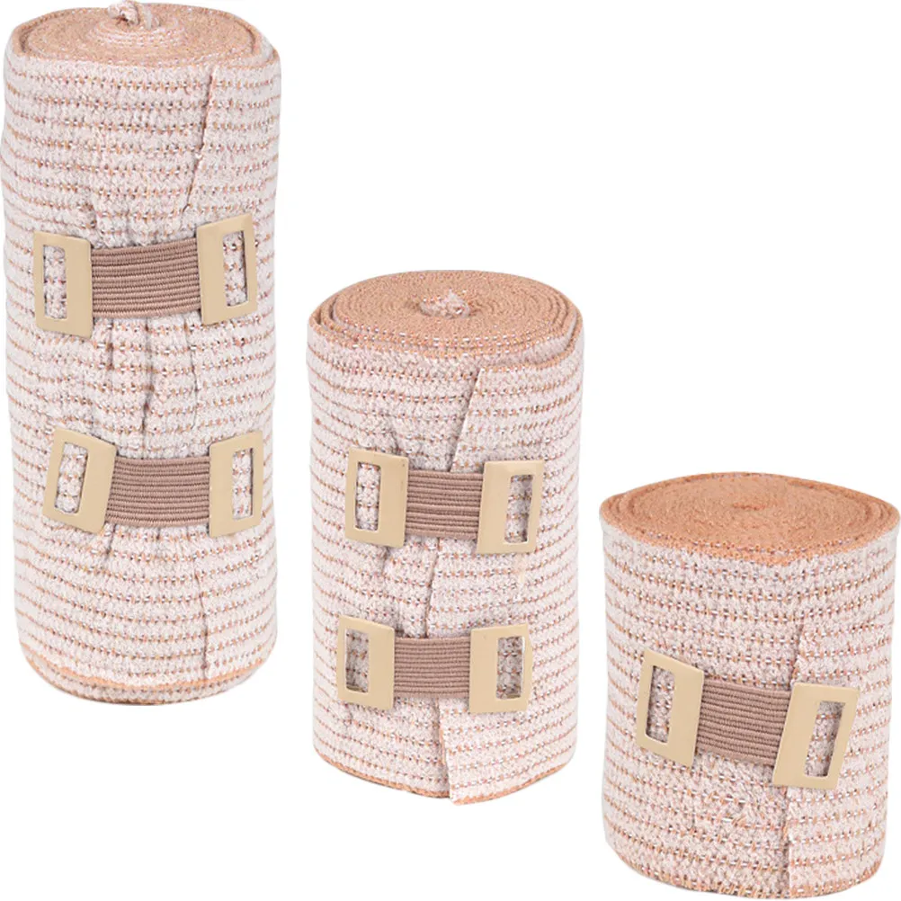 

3Pcs Cotton Elastic Bandages Breathable Flexible Compression Wraps for Hand Foot Calf Thigh Sports Protection Bandages Wrap