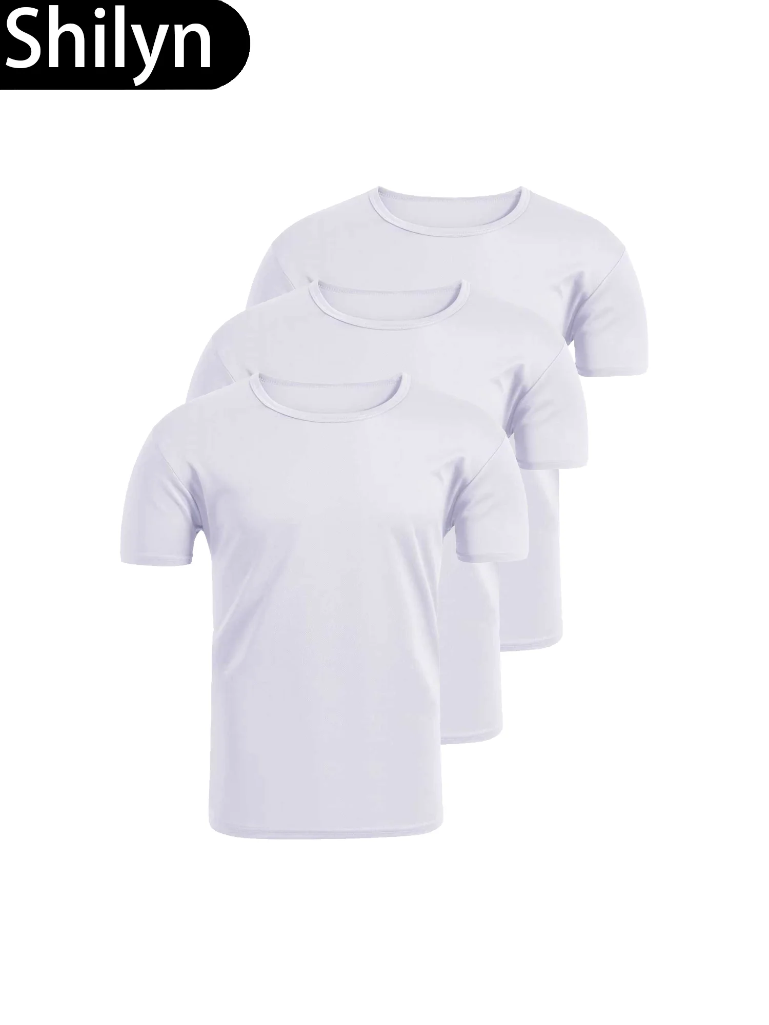 3 قطع تي شيرت رجالي سريع الجفاف بأكمام قصيرة في صالة الألعاب الرياضية والجري والتدريب فتل الرطوبة ورقبة دائرية قميص رياضي خفيف الوزن