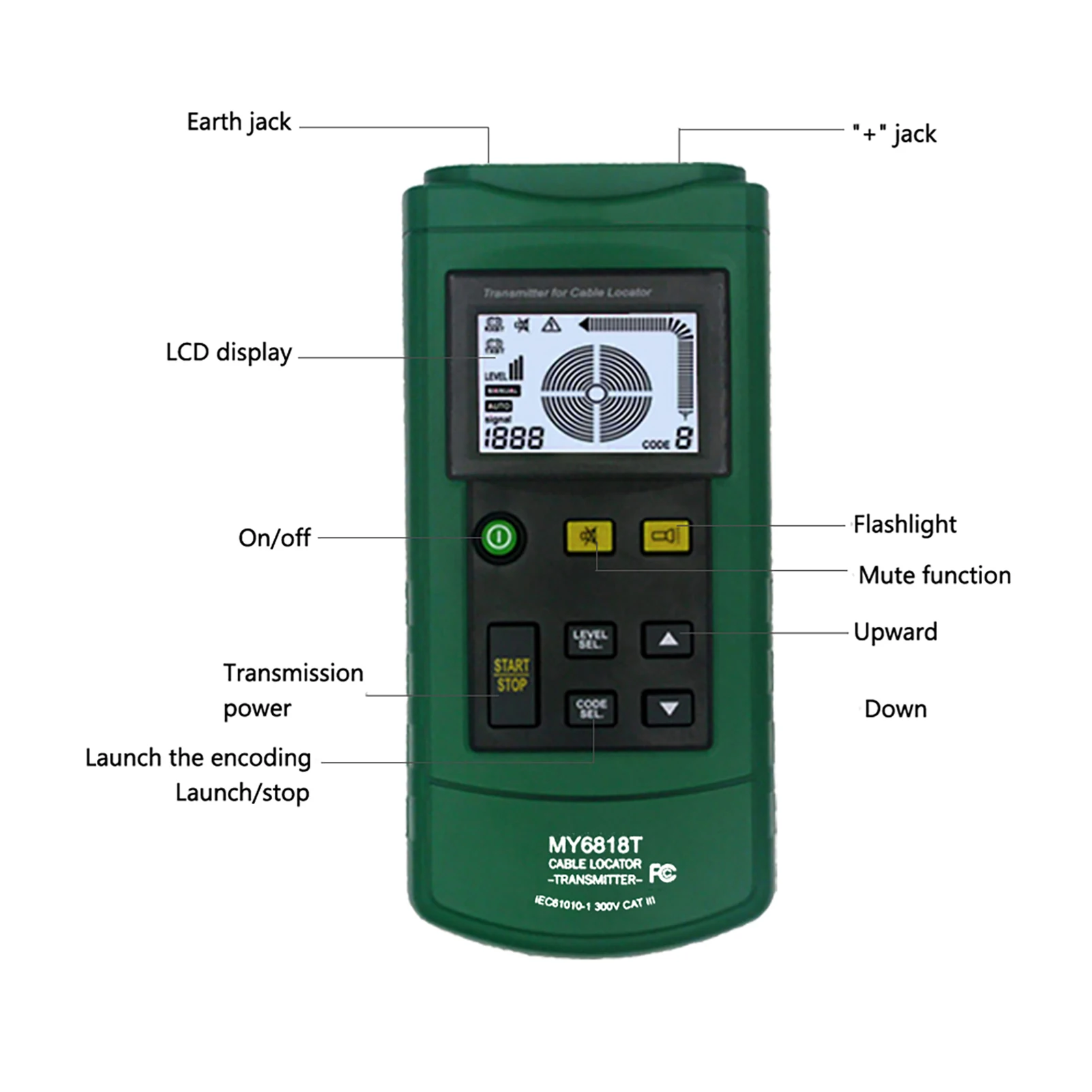 Sender MY6818 AC/ 30-400 V Professioneller Kabeltester Finder Draht Kurzschlussschalter Fehlerdetektor Kabeltester
