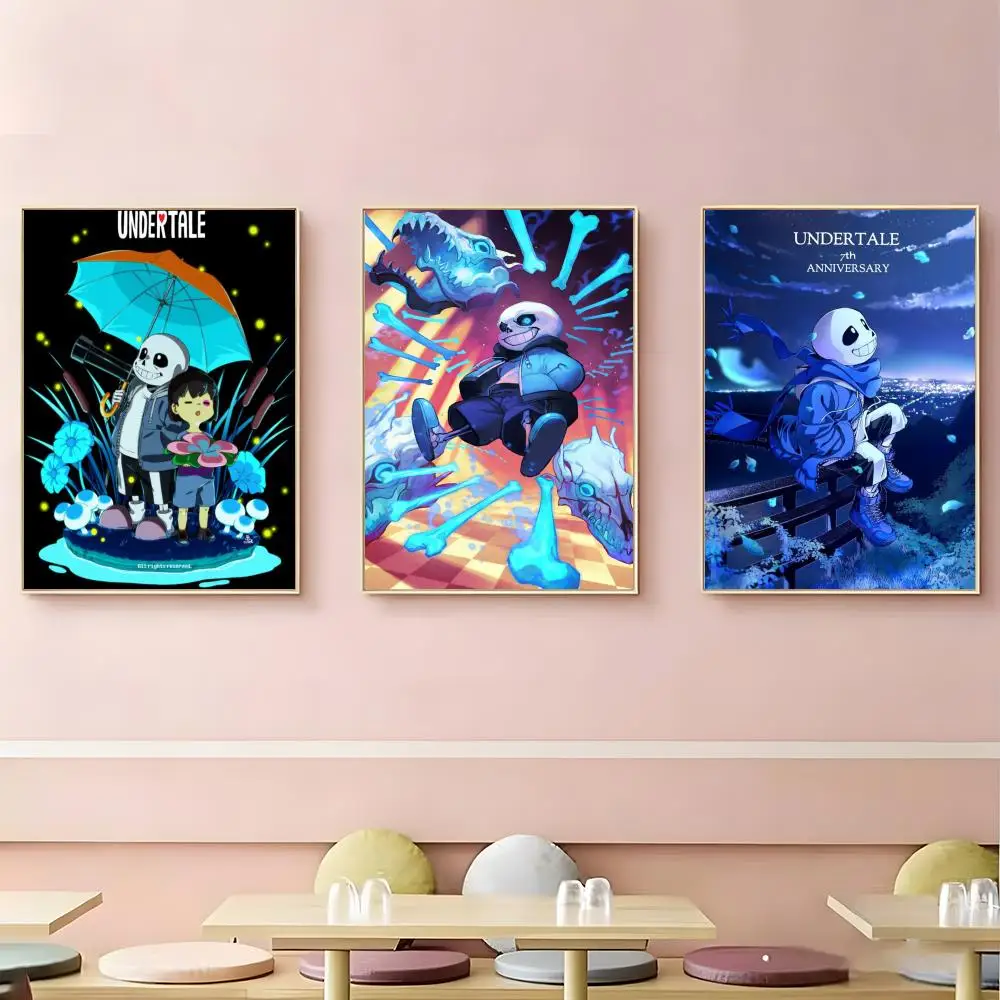 indie game Undertale Poster HD Self-Adhesive Waterproof Wall Art Easy to Apply Multi-Scene Decor