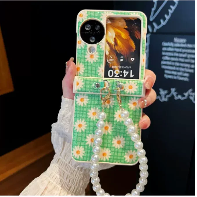Блестящий перламутровый чехол для Samsung Galaxy Z Flip5 Case Flip4 Flip3 Find N2Flip N3Flip Pocket2 P50Pocket X Flip
