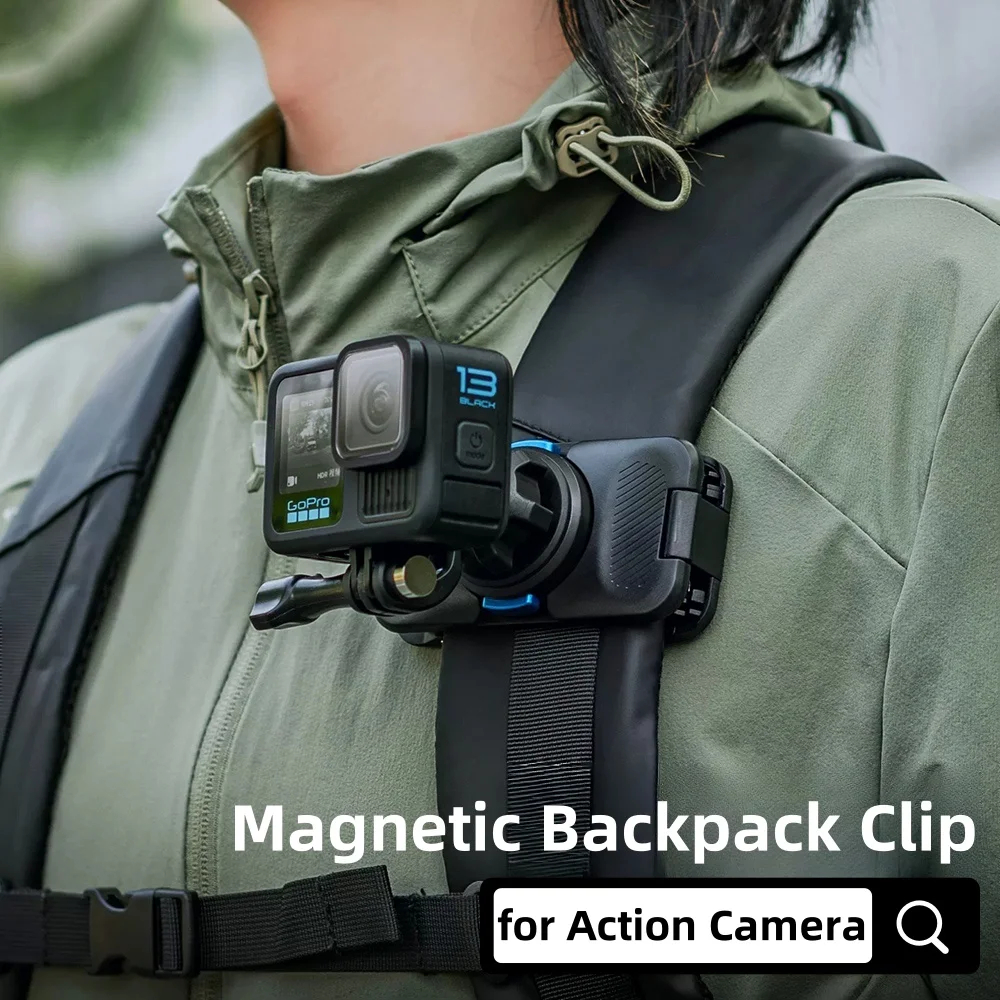 Magnetic Quick Release Backpack Clip Shoulder Bag Holder Chest Fixed Bracket for DJI Action 5 Gopro13 Sports Camera Accessories