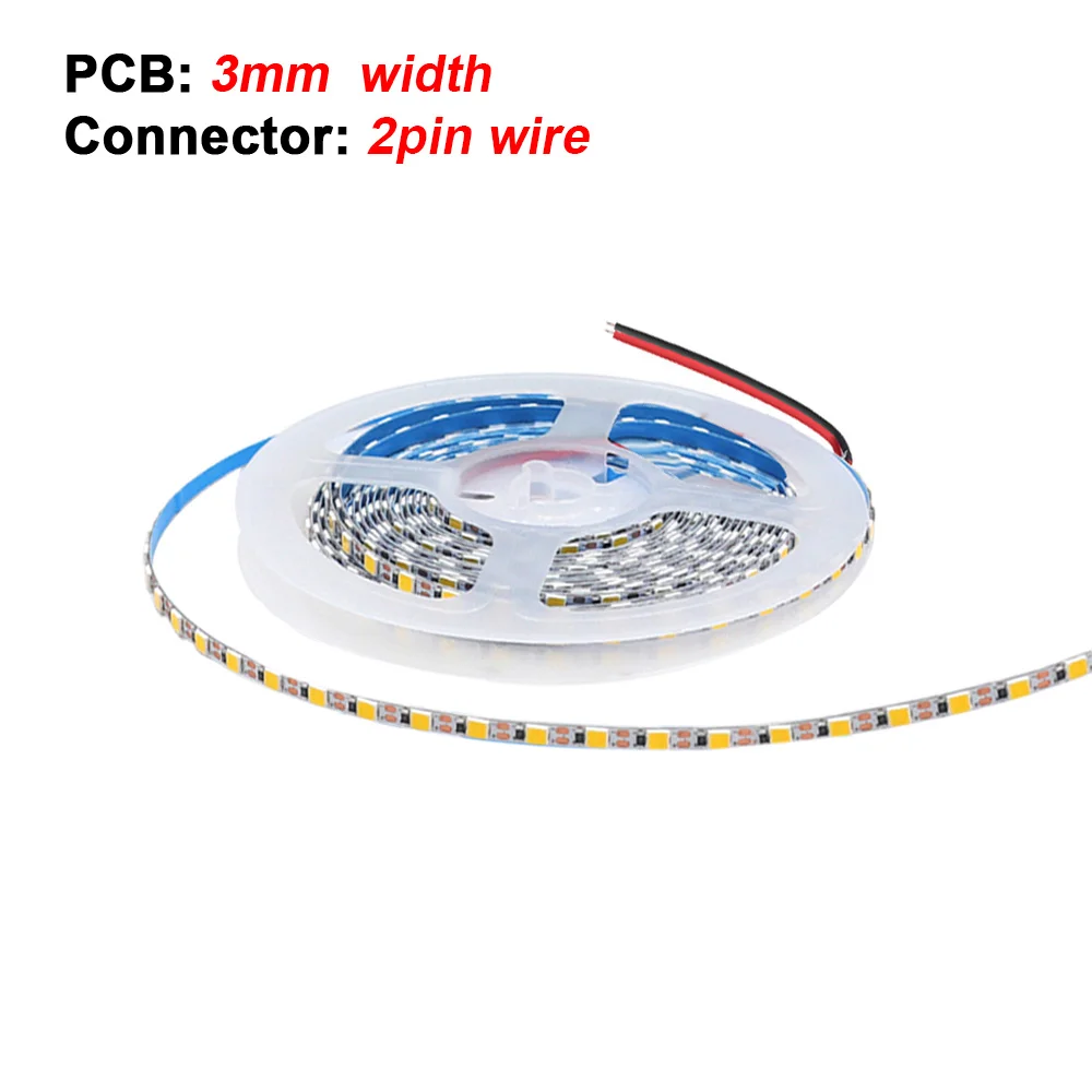 5V 2835 LED-Streifenlicht, ultradünn, 3 mm, 5 mm PCB, 1 LED-Schnitt, 2835, 120 LEDs/m, 8 mm, flexibles Klebeband, IP21, nicht wasserdicht, warm, natürliches Weiß