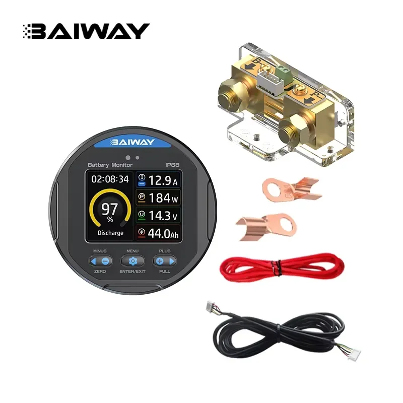 TR24 IP68 Waterproof Battery Monitor 8-100V 0-500A Charge Discharge Voltage Capacity Indicator Tester for General Motors