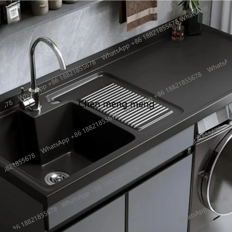 Laundry Sink Basin Laundry Cabinet Customized Space Aluminum Balcony Living Room Cabinet Integrated Machine Furniture