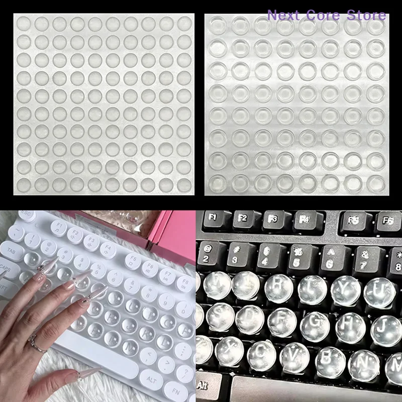 [NC]64/100Pcs Transparent Silicone Keycaps Long Nail Typing Tools Providing Clear And Comfortable Protection For Long Nail Art