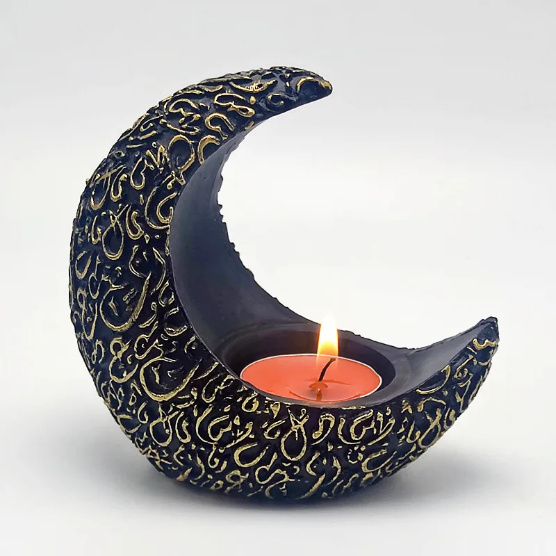 Silicone mould moon candle holder diy resin gypsum concrete craft candle holder mould interior decoration tools