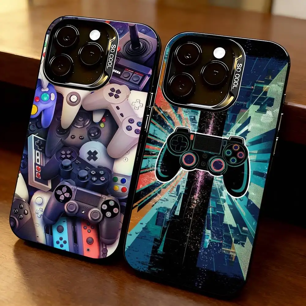 Game Controller Graphic-s Phone Case For iPhone 17,16,15,14,13,12,11 Plus,Pro Max,XS,Colorful Silver Phone case Funda Cover