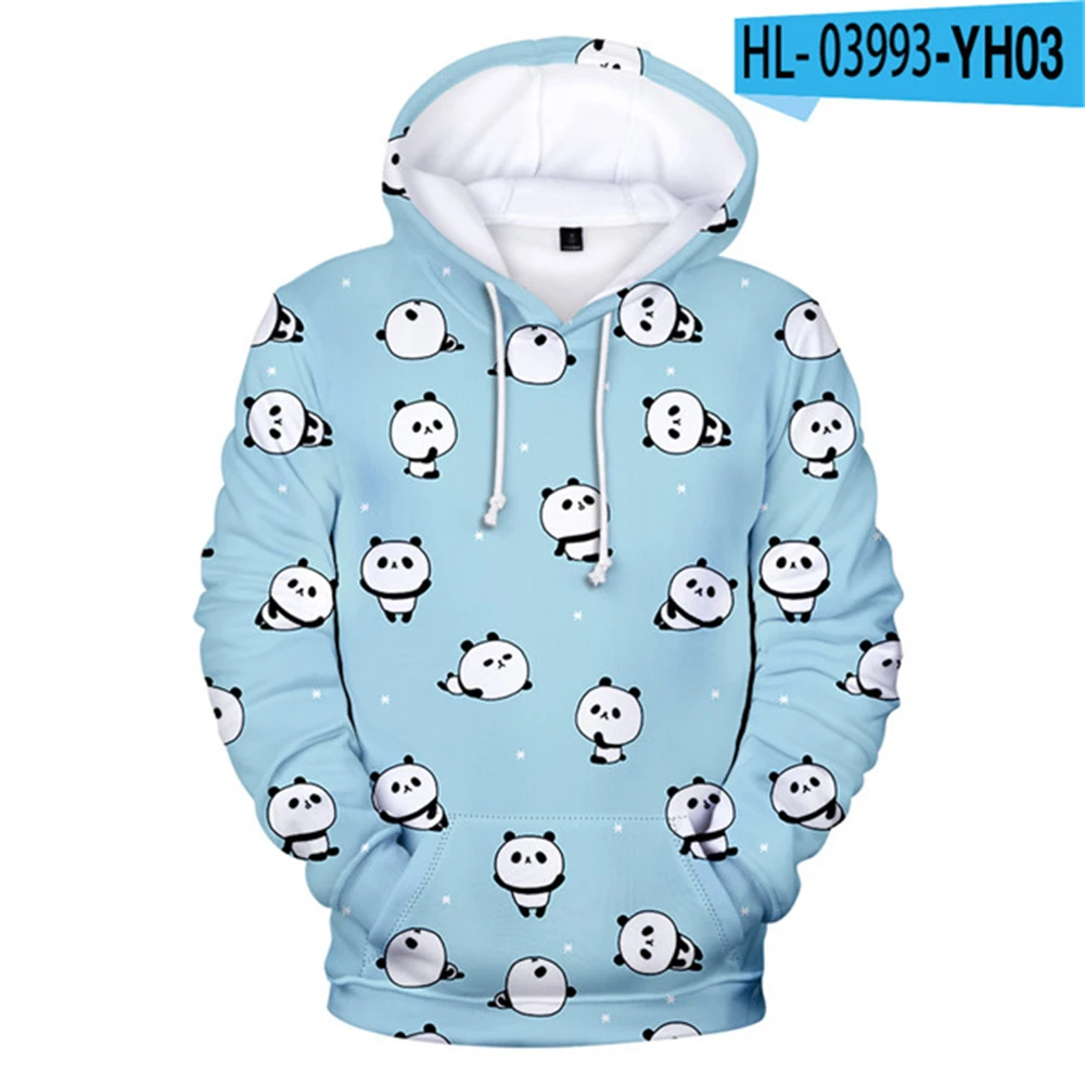 4 To 14 Years Kids Hoodies Cute Panda 3d Print Hooded Sweatshirt boys girls Harajuku Cartoon Hoodies Children Pullover Clothing