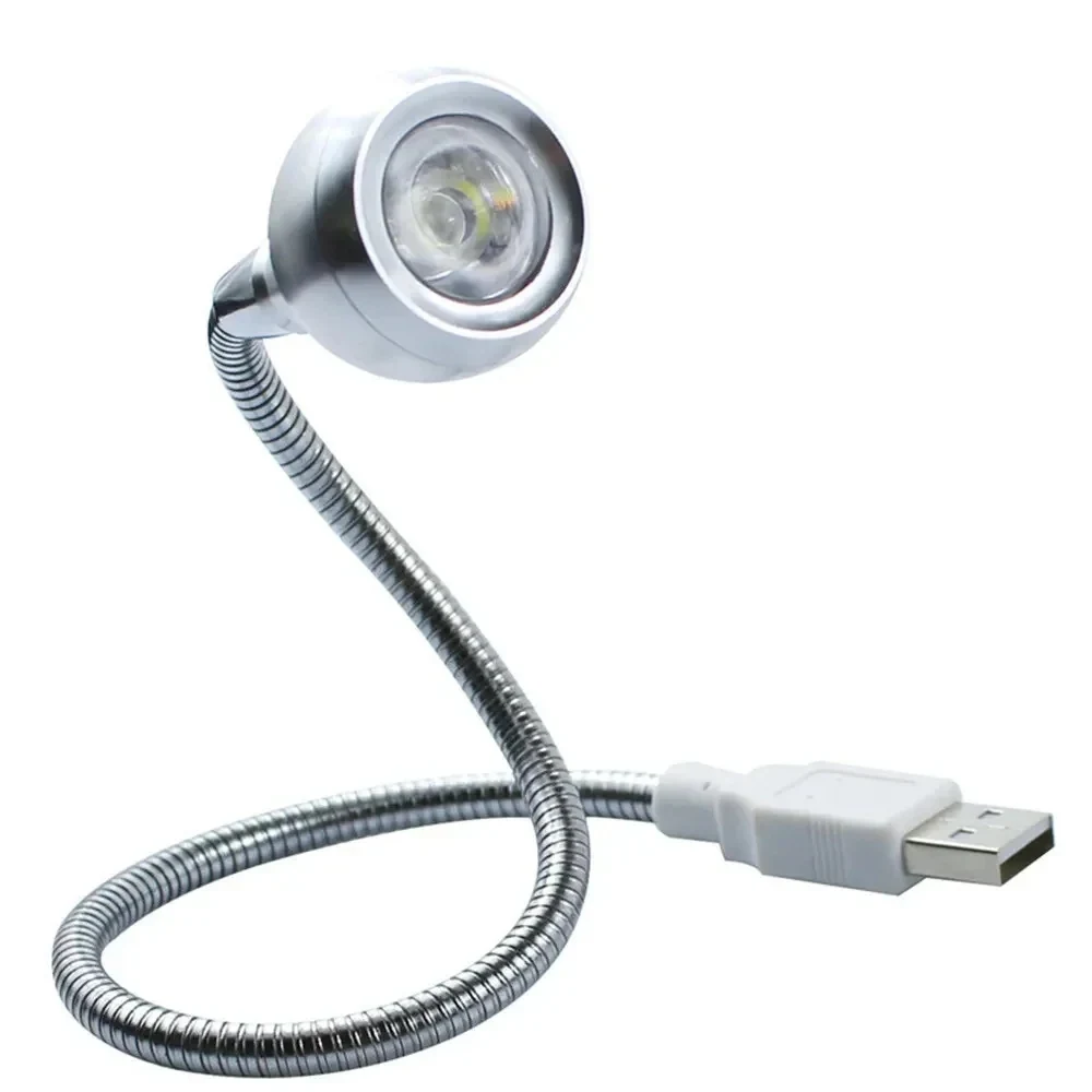 

USB Operated 3W LED Book Light Flexible Metal Neck Portable Lamp White & Warm White Eye-Caring Reading Light for Laptop Desk Bed