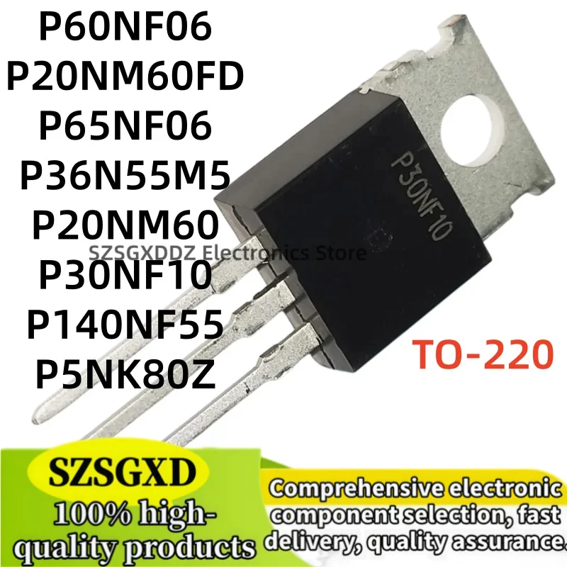 10-20pieces 100% new STP60NF06 STP20NM60FD STP65NF06 TO220 STP36N55M5 STP20NM60 STP30NF10 STP140NF55 STP5NK80Z TO-220 MOS FET