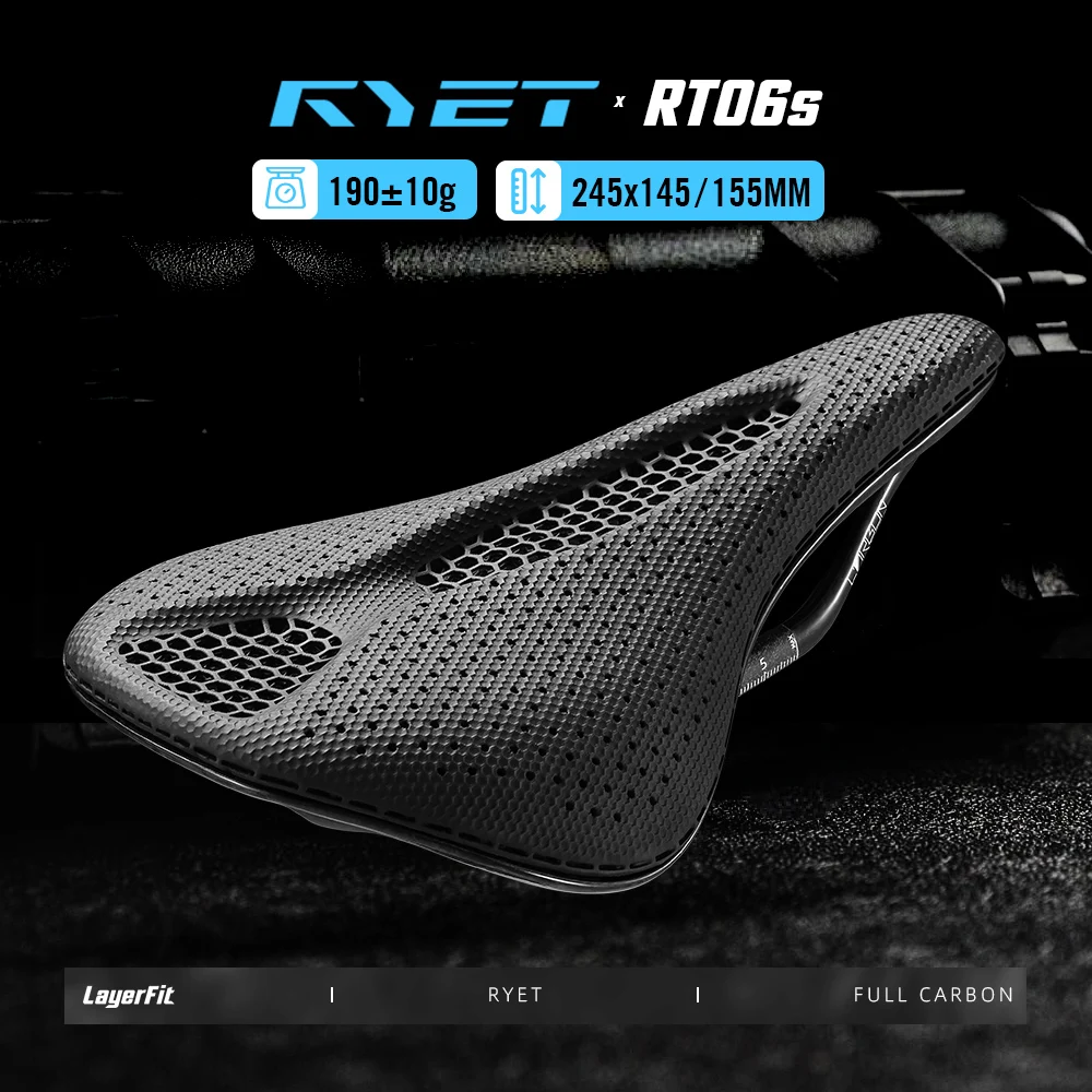 RYET 3D selle de vélo imprimée 145MM/155mm 7*9 carbone vtt coussin de siège de vélo Triathlon route vtt montagne gravier pièces de cyclisme