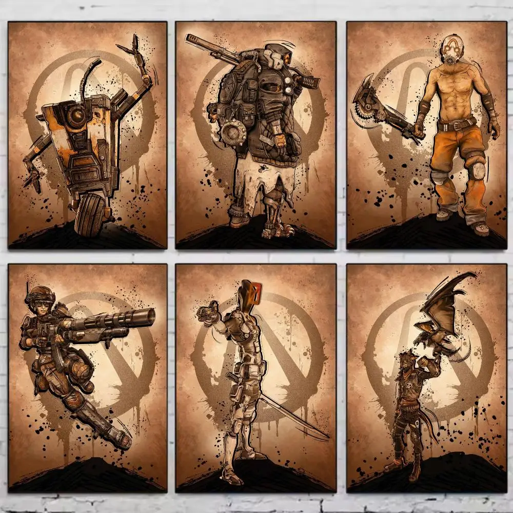 Video Game B-Borderlands Poster PP Wall Art Prints Poster for Dorm Room Apartment Home Office Room Decor Gift Waterproof